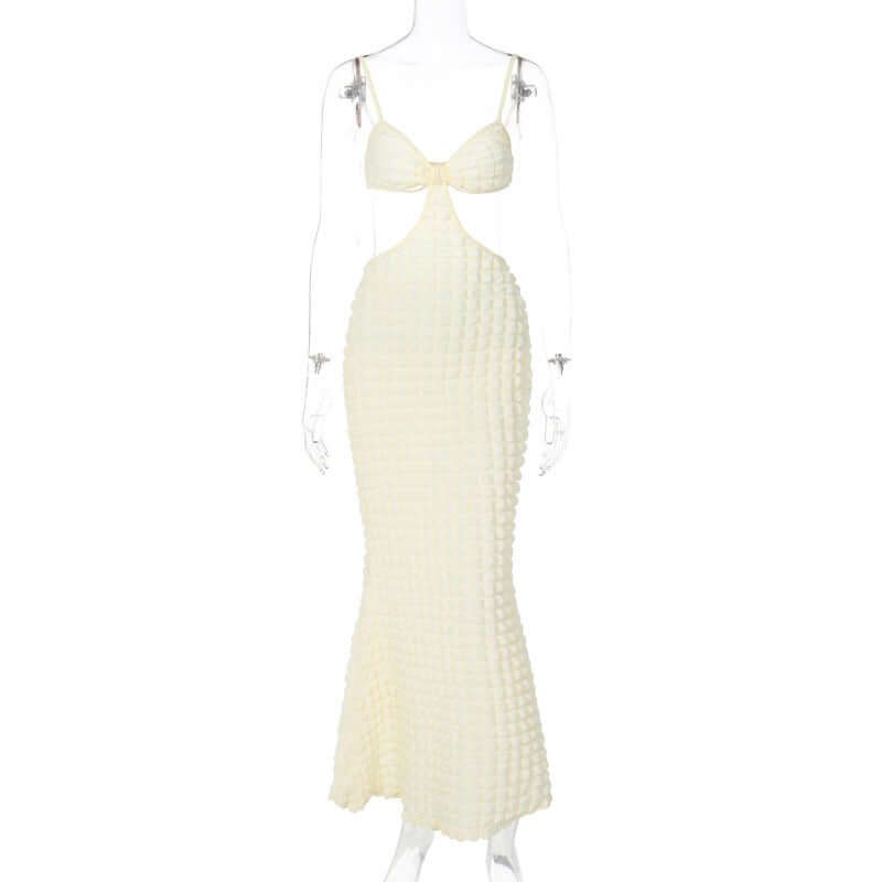 Sexy Suspenders Hollow Pure Desire Slim Fit Elegant Long Dress eprolo