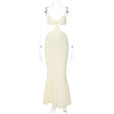 Sexy Suspenders Hollow Pure Desire Slim Fit Elegant Long Dress eprolo
