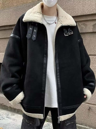 Lamb Wool Stand Collar Cotton Coat Workwear Jacket For Men eprolo
