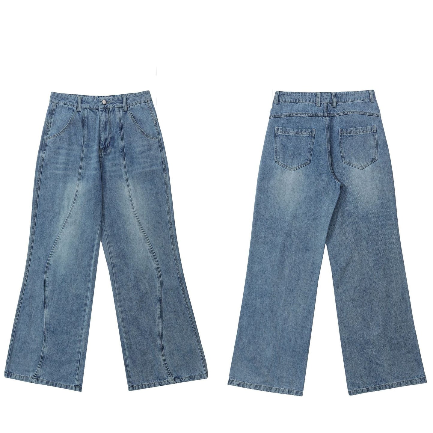 American Street Neutral Loose Retro Light-colored Jeans eprolo
