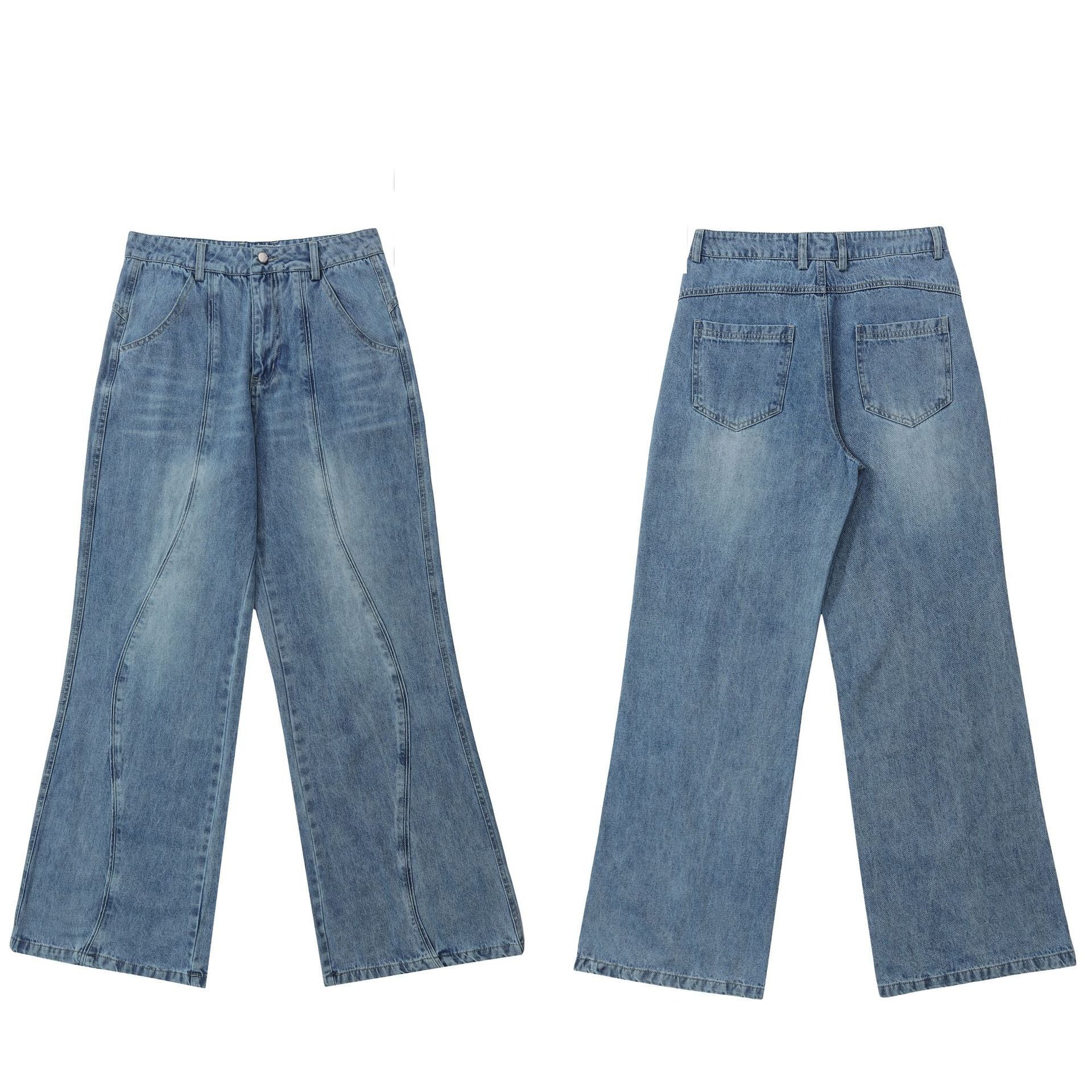 American Street Neutral Loose Retro Light-colored Jeans eprolo