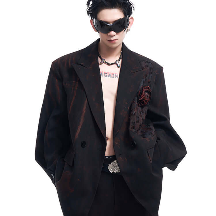 Handmade Doodle Jacket Men's Autumn And Winter Night Show High-grade Suit eprolo