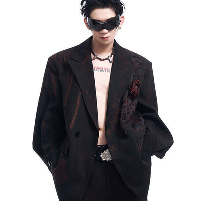 Handmade Doodle Jacket Men's Autumn And Winter Night Show High-grade Suit eprolo
