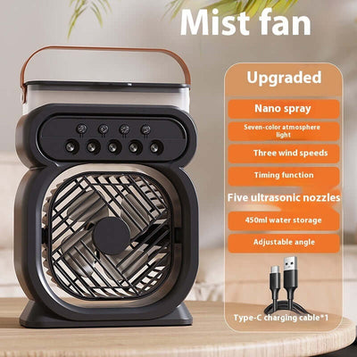 3 In 1 Portable Air Conditioner Evaporative Air Cooler LED Night Lights 3 Speeds Humidifier Fan For Home Office eprolo