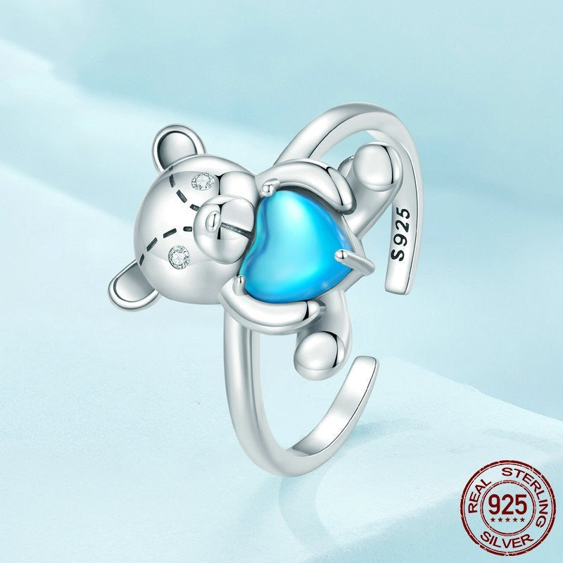 Cute 925 Silver Bear Ring eprolo