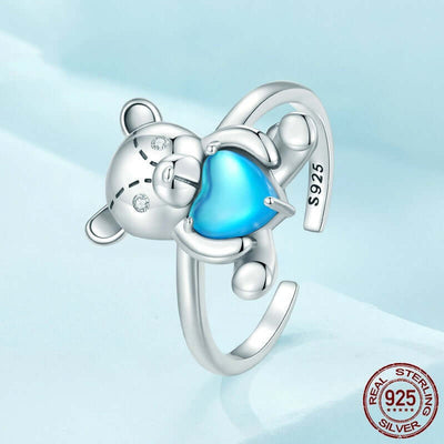 Cute 925 Silver Bear Ring eprolo