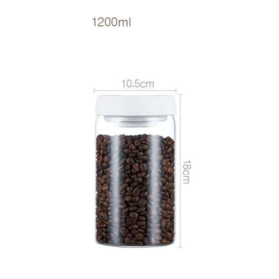 Vacuum Sealed Jug Set Black Coffee Beans Glass Airtight Canister Kitchen Food Grains Candy Keep Good Storage Jar Set Kitchen Gadgets eprolo