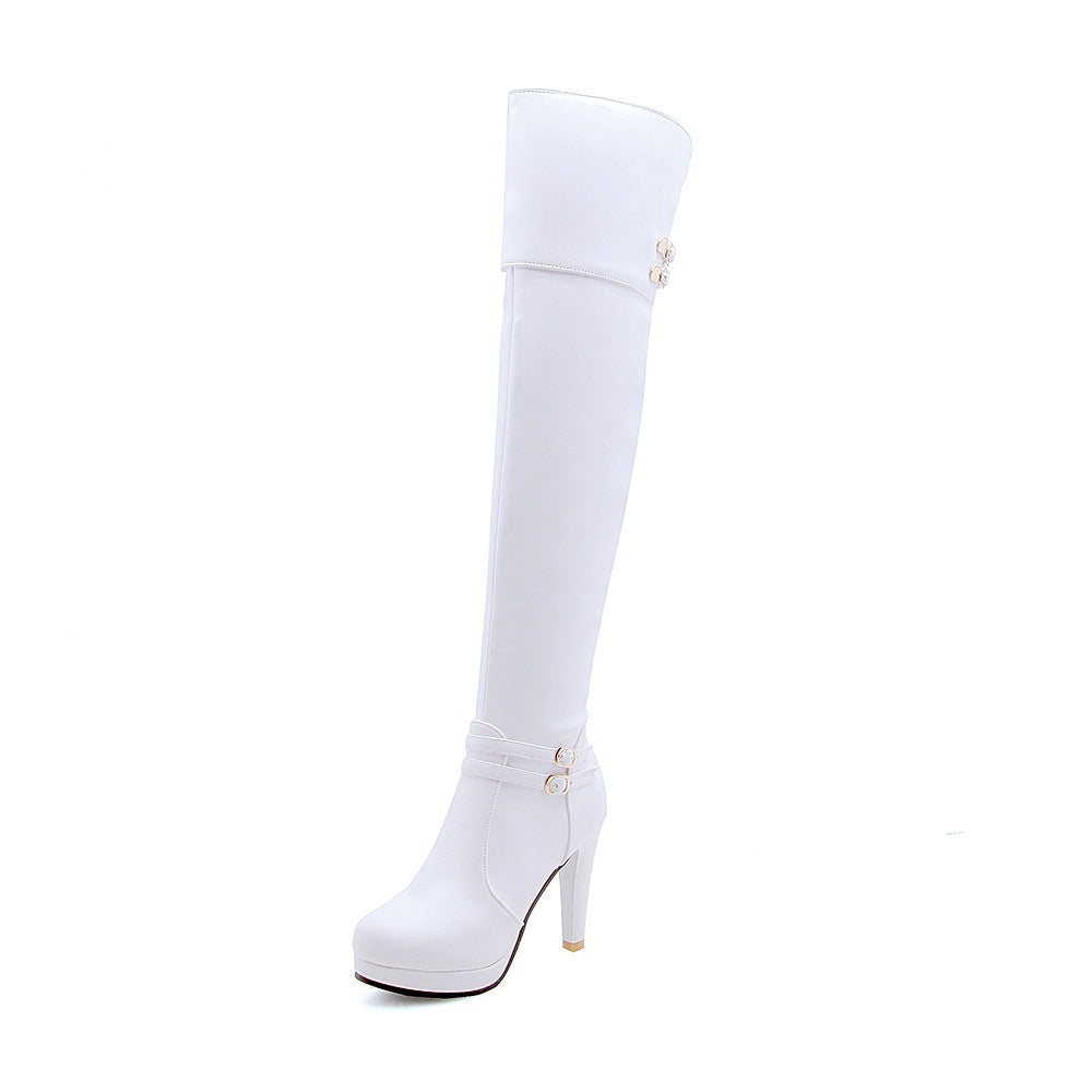 European And American Sexy Wine Cup Heel High Heel Waterproof Platform Plus Size Over The Knee Boots eprolo