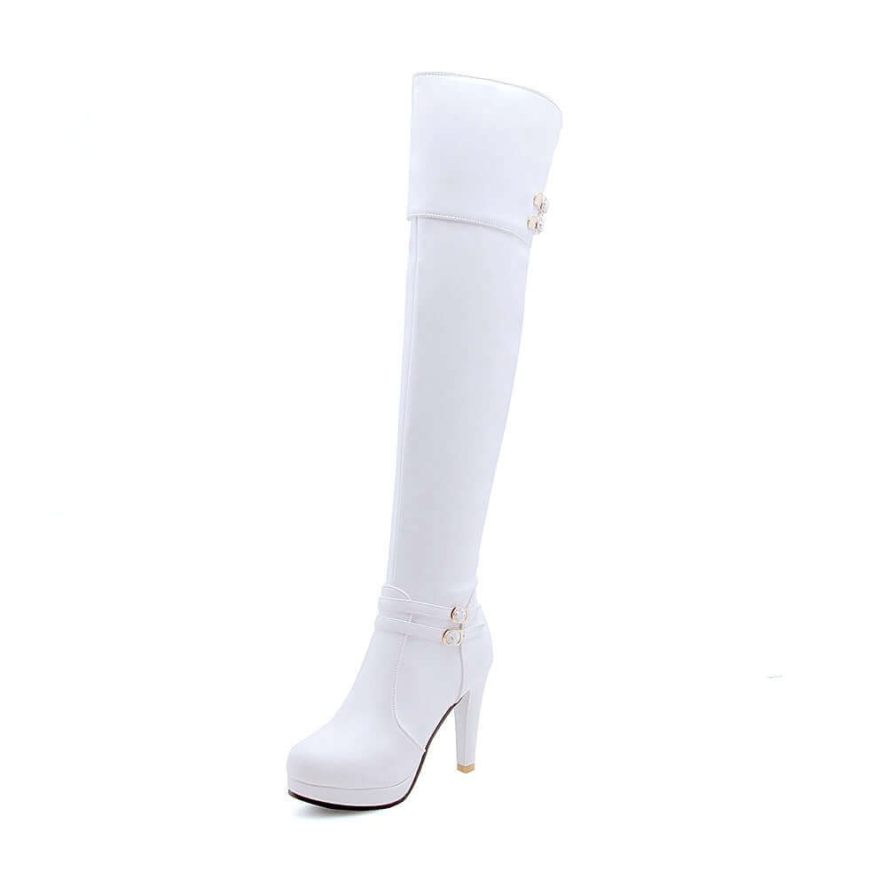 European And American Sexy Wine Cup Heel High Heel Waterproof Platform Plus Size Over The Knee Boots eprolo