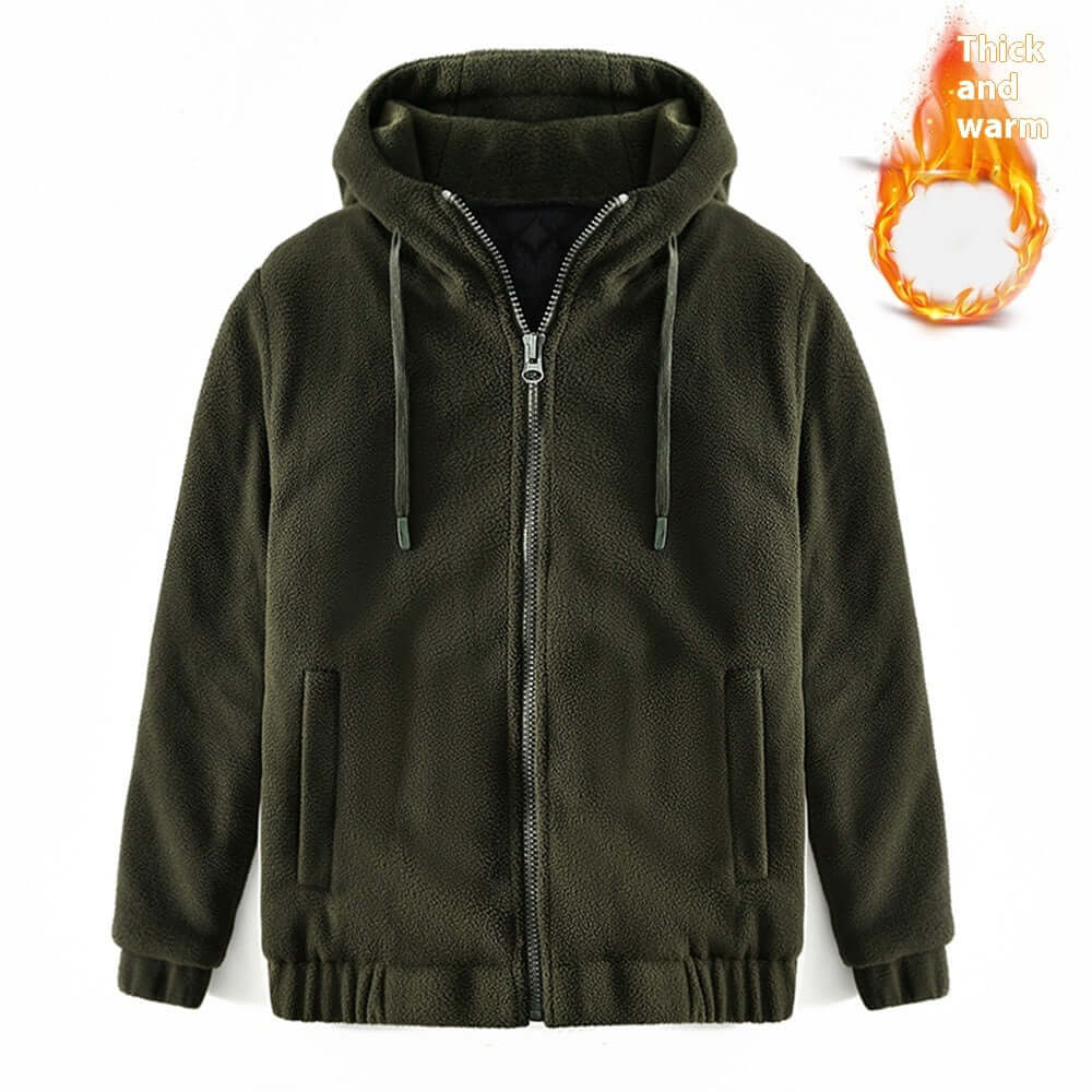 Winter Hooded Cardigan Keep Warm Pure Color Coat Thickened Fluff Sweater eprolo