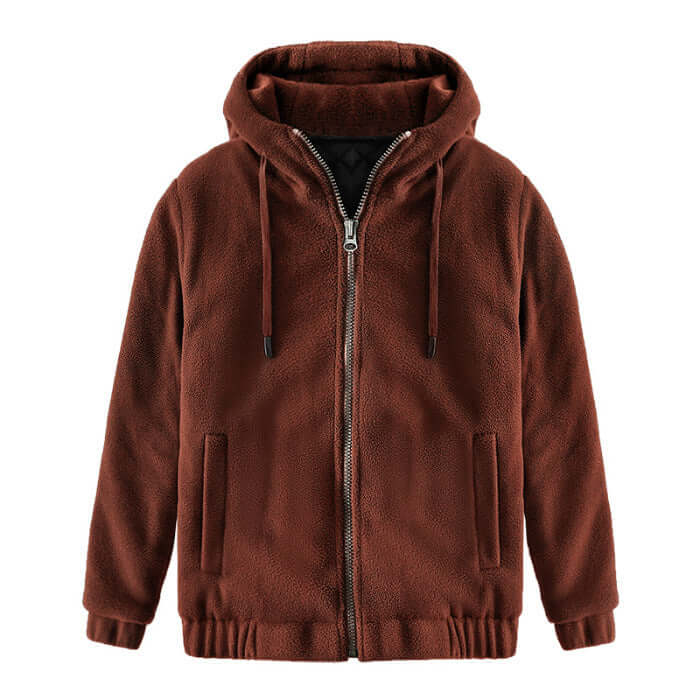 Winter Hooded Cardigan Keep Warm Pure Color Coat Thickened Fluff Sweater eprolo