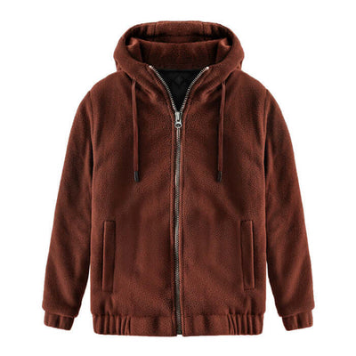 Winter Hooded Cardigan Keep Warm Pure Color Coat Thickened Fluff Sweater eprolo