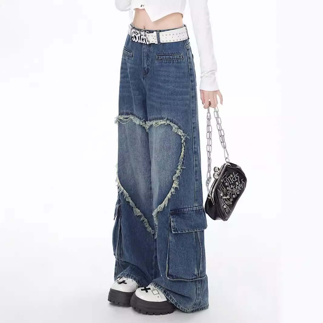 American Street Washed Tie-dyed Jeans Women Dropshipman