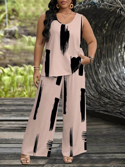 Trendy fashion suit for women with wide-leg trousers