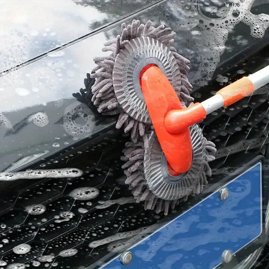 Microfiber Mop Wash Kit Telescopic Car Cleaning Brush With 4 Replacent Header eprolo