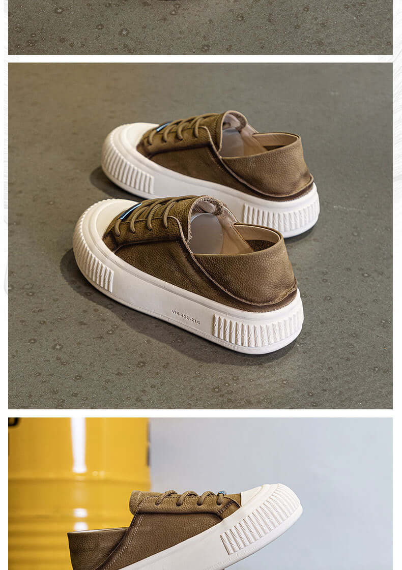 Female Cowhide Platform Soft Bottom Casual Shoes eprolo