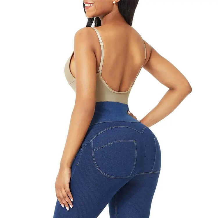 Slimming backless body-shaping corset with T-back design