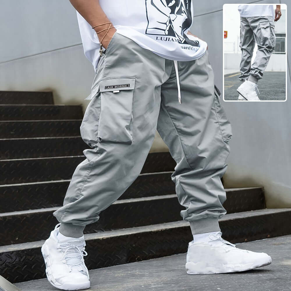 Multi-pocket Cargo Pants Men's Casual Hip-Hop Drawstring Trousers Outdoor Streetwear Sports Pant eprolo