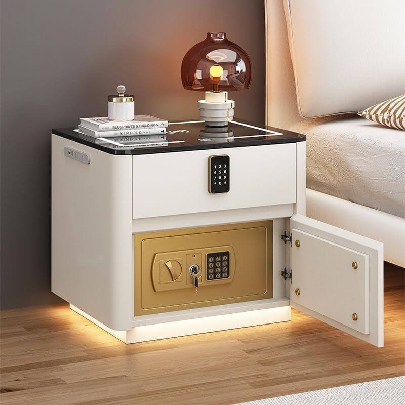 Home Bedroom Multi-functional Smart Safe Bedside Table Wireless Integrated Charging Safe eprolo
