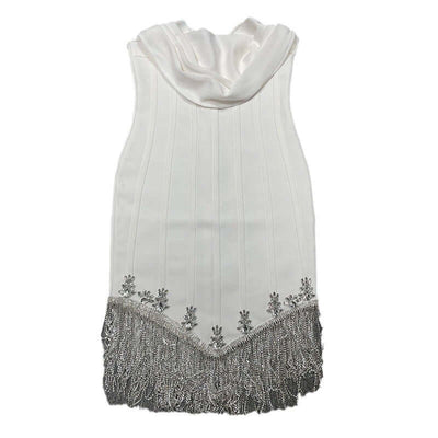 Tassel Tube Top Pile Collar Temperament Bandage Women's Clothing Dress eprolo