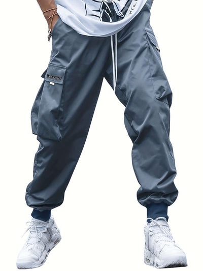 Multi-pocket Cargo Pants Men's Casual Hip-Hop Drawstring Trousers Outdoor Streetwear Sports Pant eprolo