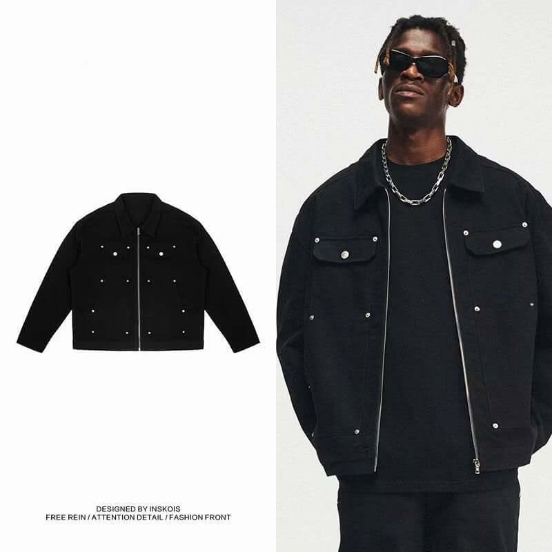 Autumn Retro American Washed Denim Jacket For Men eprolo