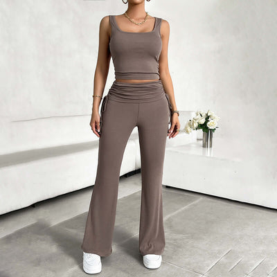 Casual Solid Color Slim Fit Vest Pants Suit eprolo