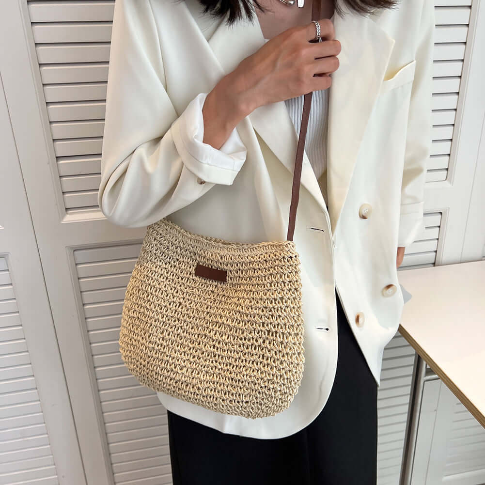 Niche Design Vacation Straw Tote Bag eprolo