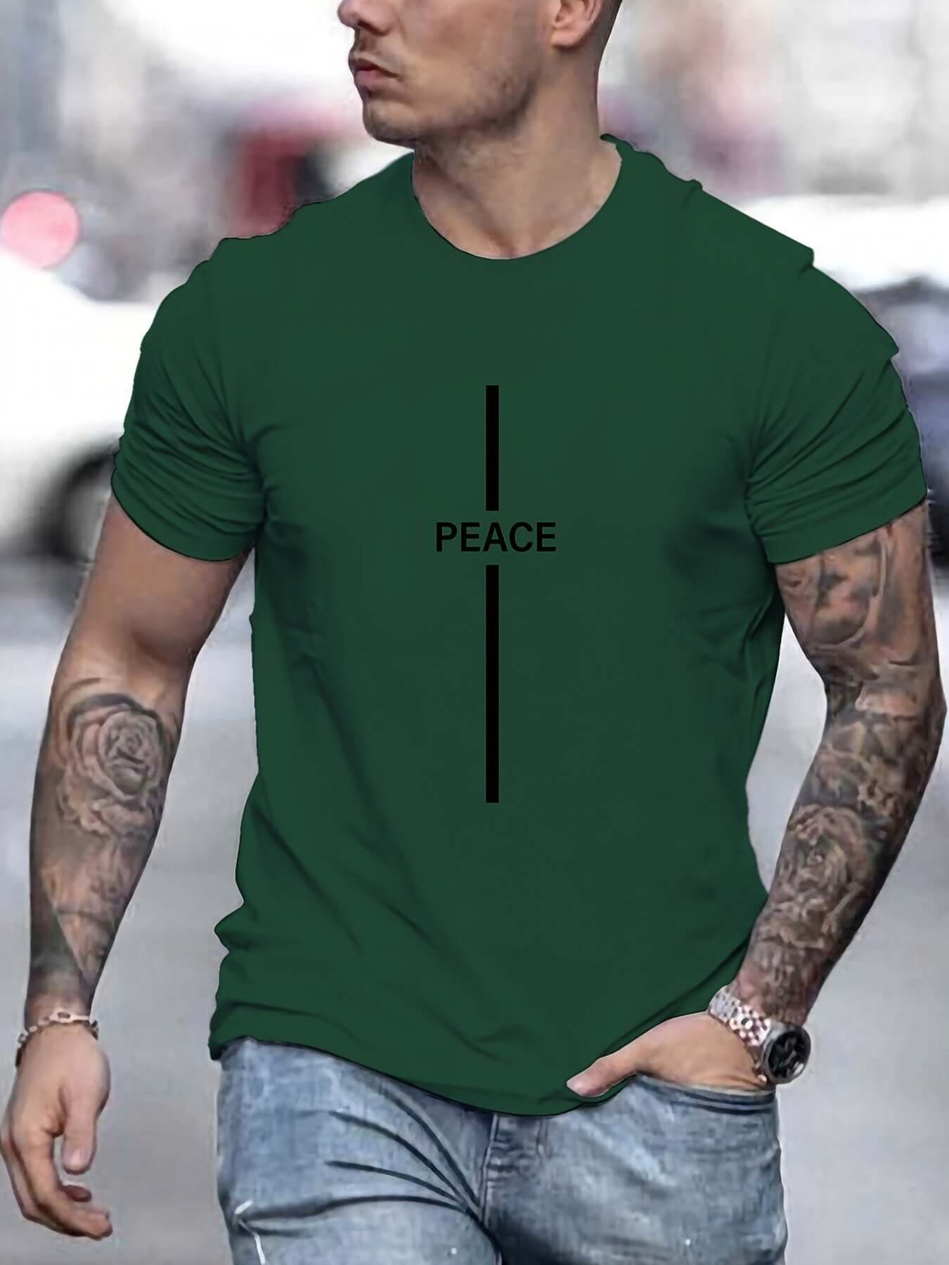 T Shirt With Peace Print Short eprolo
