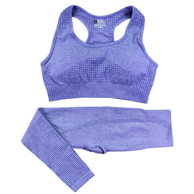2PCS Seamless Yoga Set Women Tracksuit High Waist Leggings Workout Sportswear Gym Clothing Fitness Crop Top Sports Suits Gym Set eprolo
