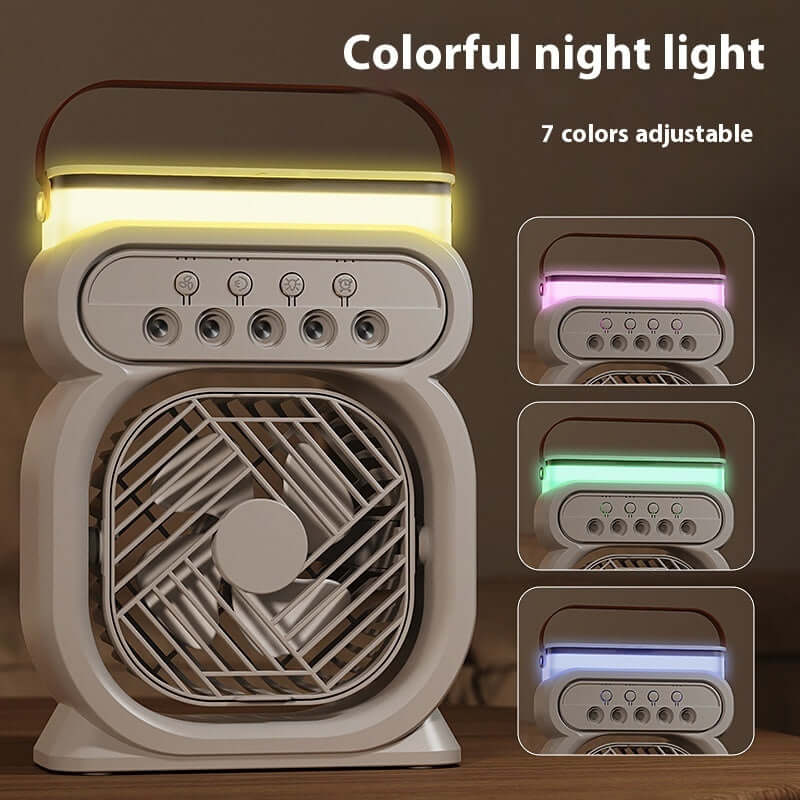 3 In 1 Portable Air Conditioner Evaporative Air Cooler LED Night Lights 3 Speeds Humidifier Fan For Home Office eprolo