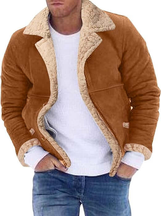 Fashion Men's Fur Integrated Fleece-lined Padded Jacket Astrazona