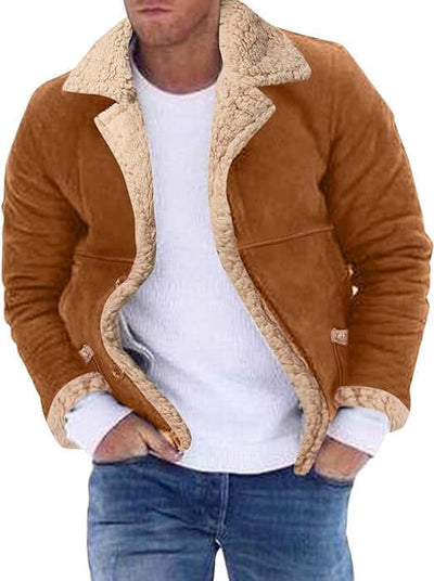 Fashion Men's Fur Integrated Fleece-lined Padded Jacket Astrazona