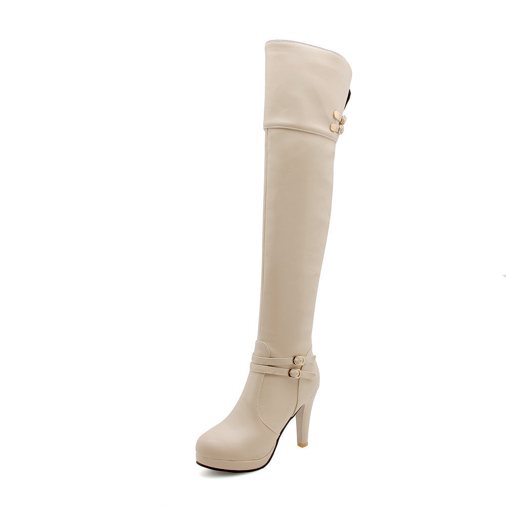 European And American Sexy Wine Cup Heel High Heel Waterproof Platform Plus Size Over The Knee Boots eprolo