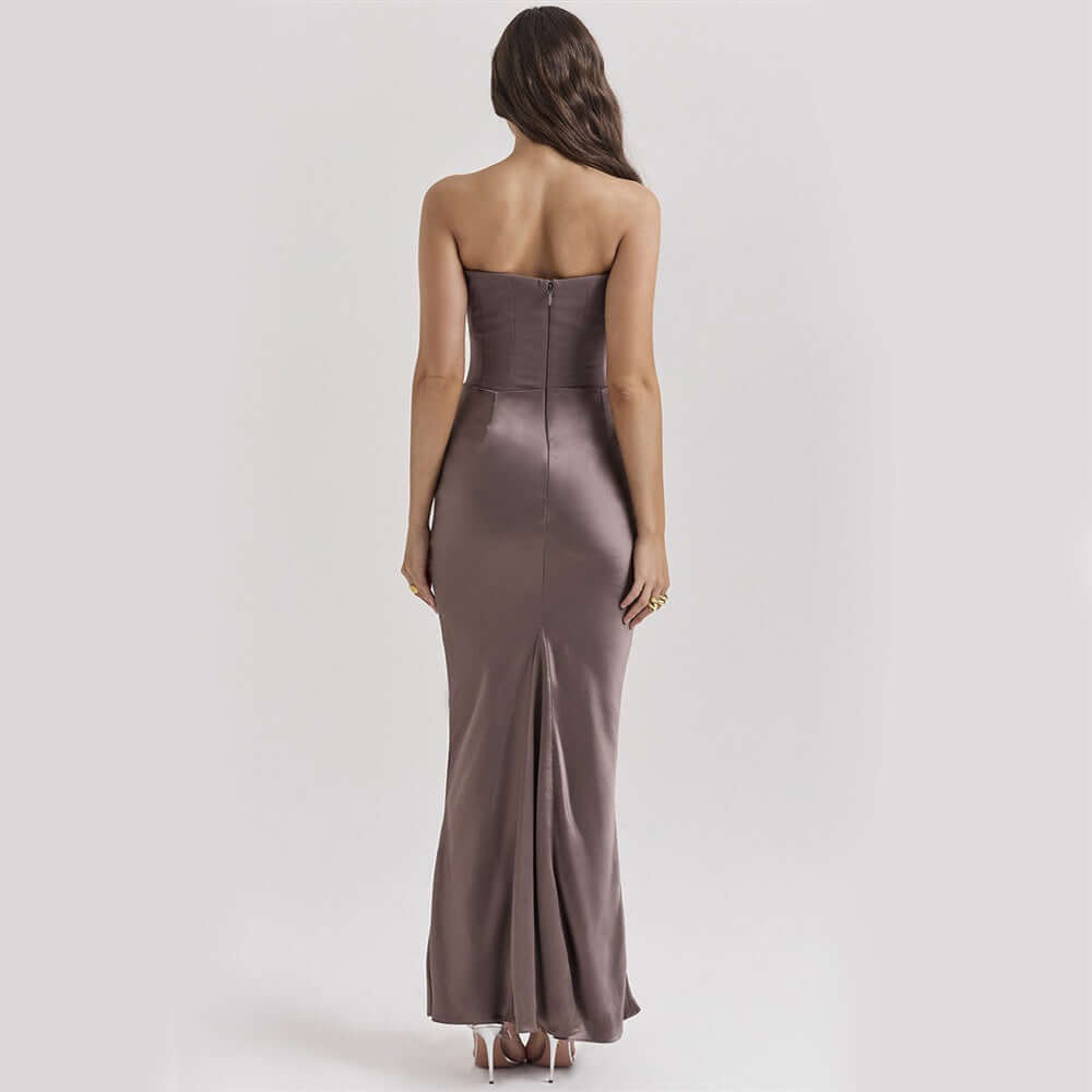Slim Tube Top Long Dress Sexy Fashion Bandeau Backless Party Evening Dresses For Women Clothing eprolo