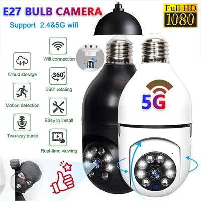 E27 Light Bulb 1080P IP Camera 5G Wi-Fi Night Smart Home Wireless Security eprolo