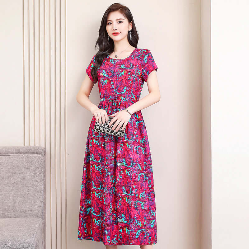 Women's Fashion Casual Cotton Linen Mid-length Dresses eprolo