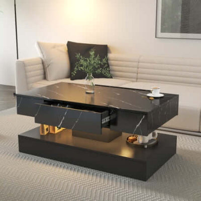 6.93IN High LED Coffee Table,Modern Coffee Table For Living Room,Living Room Tables,Large Living Room Furniture,LED Lights eprolo