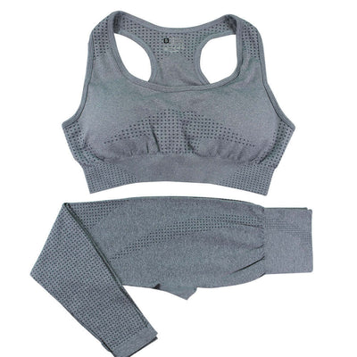 2PCS Seamless Yoga Set Women Tracksuit High Waist Leggings Workout Sportswear Gym Clothing Fitness Crop Top Sports Suits Gym Set eprolo
