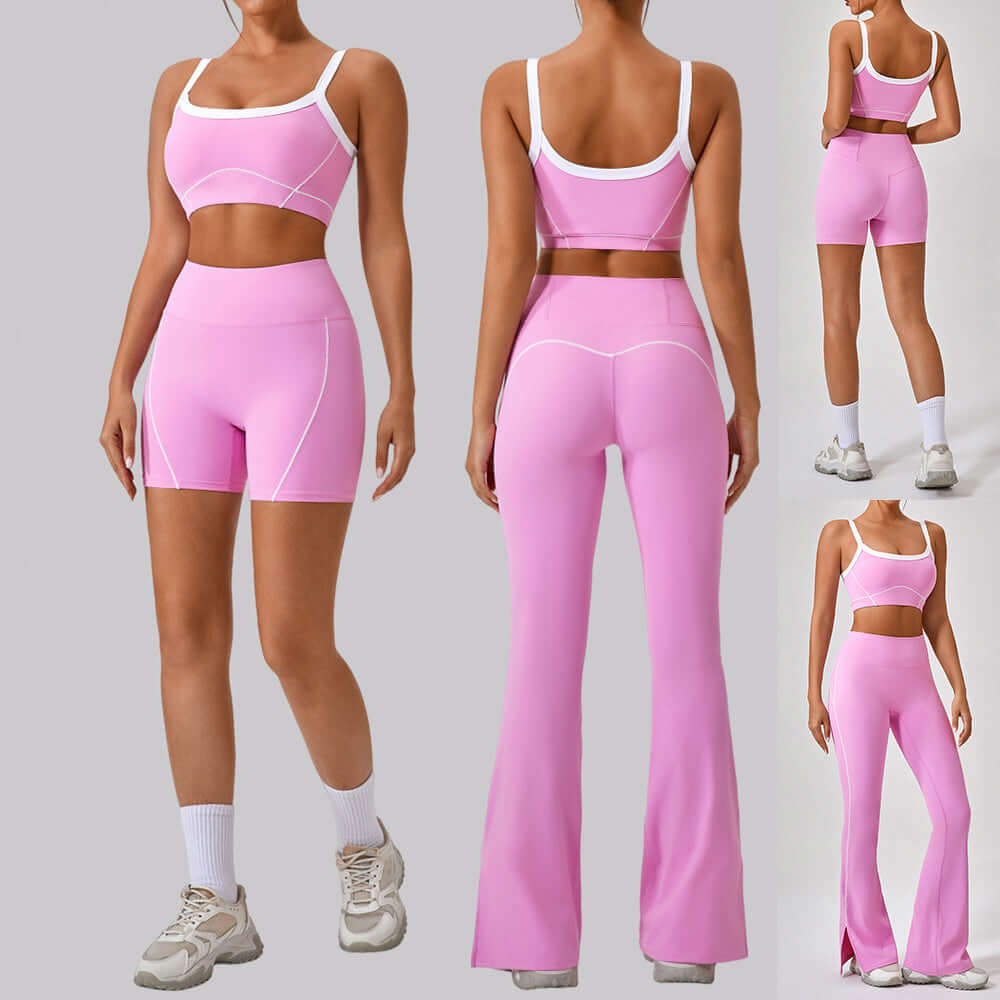 Outdoor Sports Yoga Suits Women's Spaghetti Strap Contrast Color Fitness Set Outfits eprolo