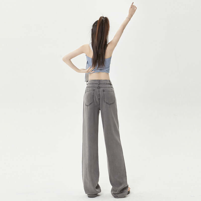 Ice Silk Thin Jeans Women's Comfortable Wide-leg Pants eprolo