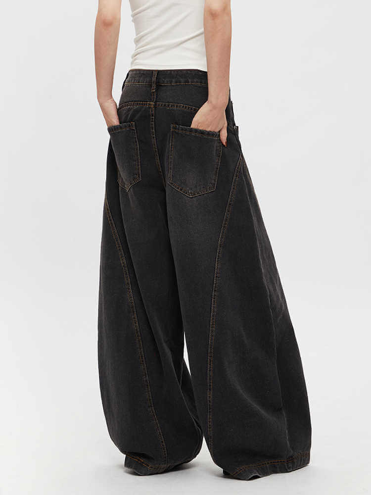 Retro Jeans Loose Straight Drooping Wide Leg Pants eprolo