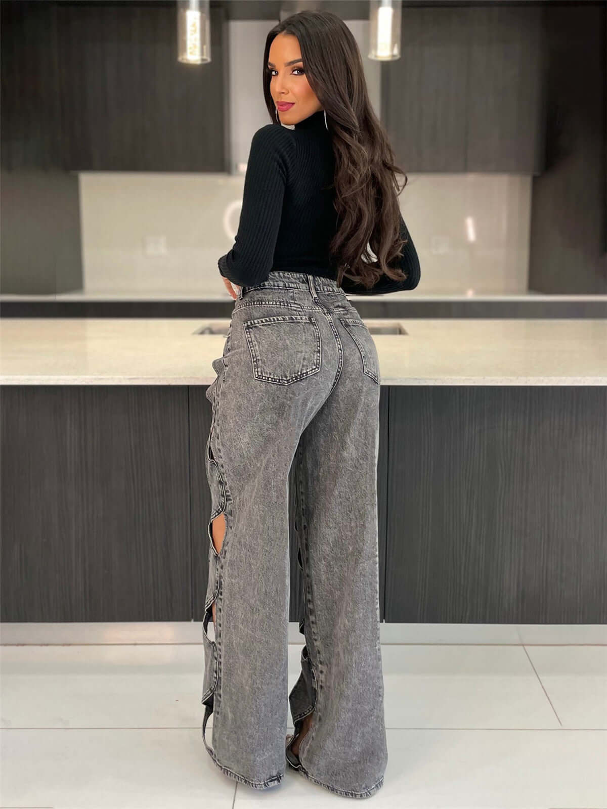 Casual Love Twist Jeans For Women Dropshipman