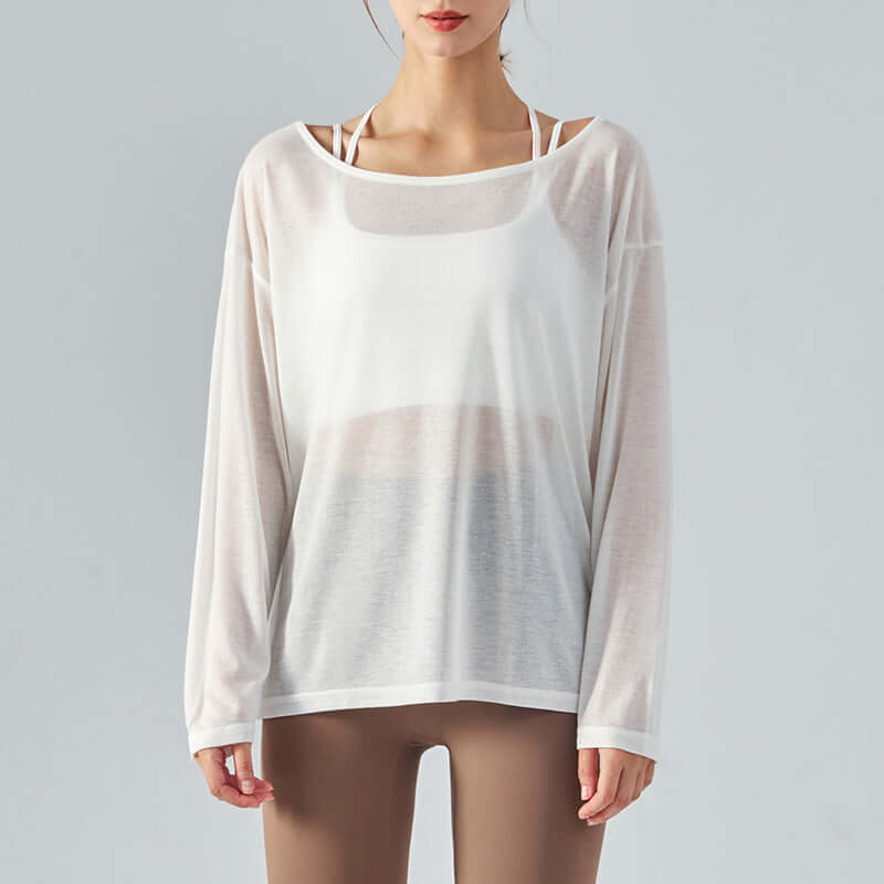 Yoga Yoga Clothes Women's Loose Long Sleeve Lightweight Quick-drying Sports Workout Blouse eprolo