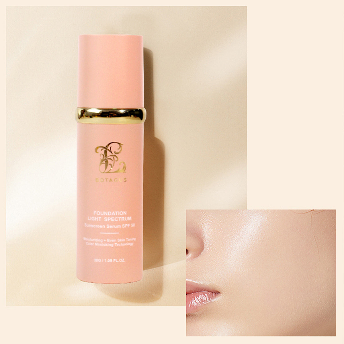 BOTAGUS Foundation 4 In 1-Light Spectrum,Protecting From Sun With SPF 50,For Gym, Sports, Dancing Concealer Coverage Flawless eprolo