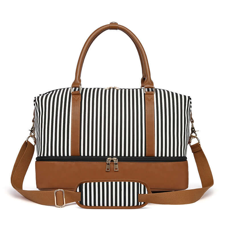 Women's Hand Striped Canvas Duffle Bag eprolo
