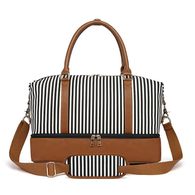 Women's Hand Striped Canvas Duffle Bag eprolo