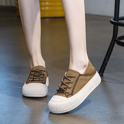 Female Cowhide Platform Soft Bottom Casual Shoes eprolo