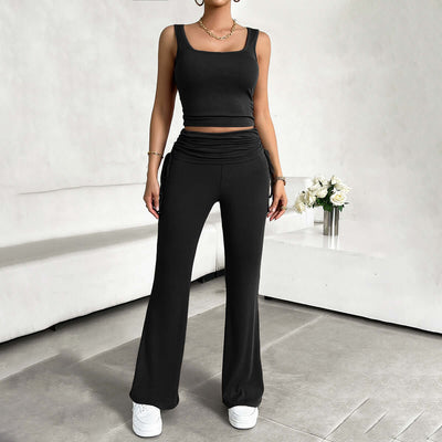 Casual Solid Color Slim Fit Vest Pants Suit eprolo