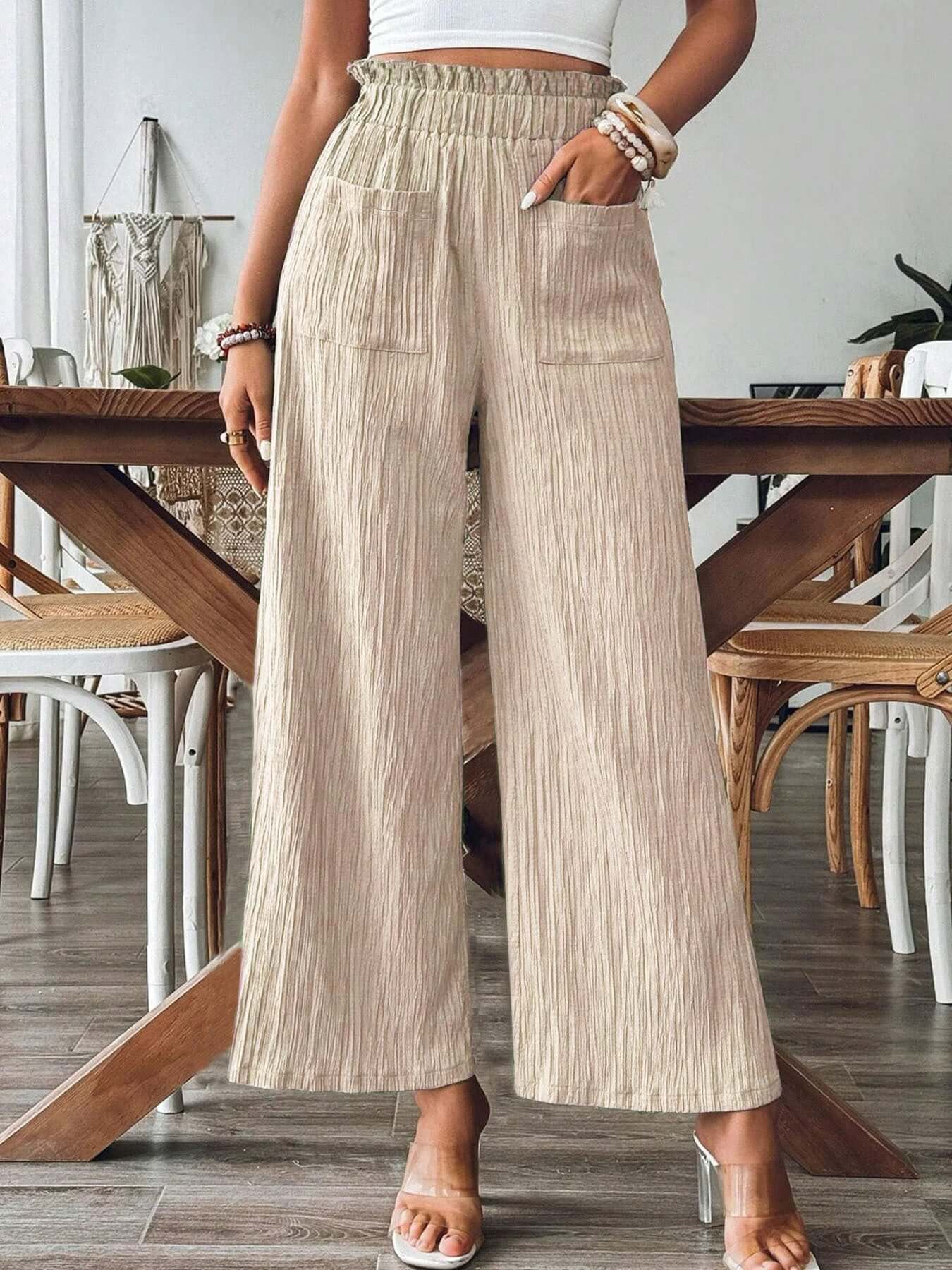 Women's Solid Color Casual Straight Pants eprolo